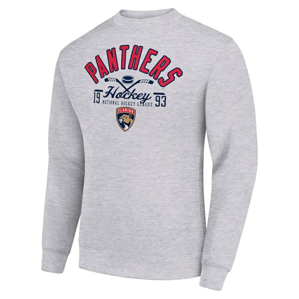Florida Panthers Starter Stick And Puck Logo Fleece Pullover Sweatshirt - Heather Gray - NHL 202215827