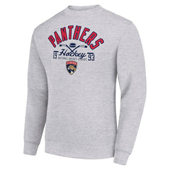 Florida Panthers Starter Stick And Puck Logo Fleece Pullover Sweatshirt - Heather Gray - NHL 202215827