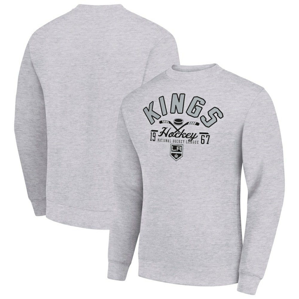 Los Angeles Kings Starter Stick And Puck Logo Fleece Pullover Sweatshirt - Heather Gray - NHL 202215828