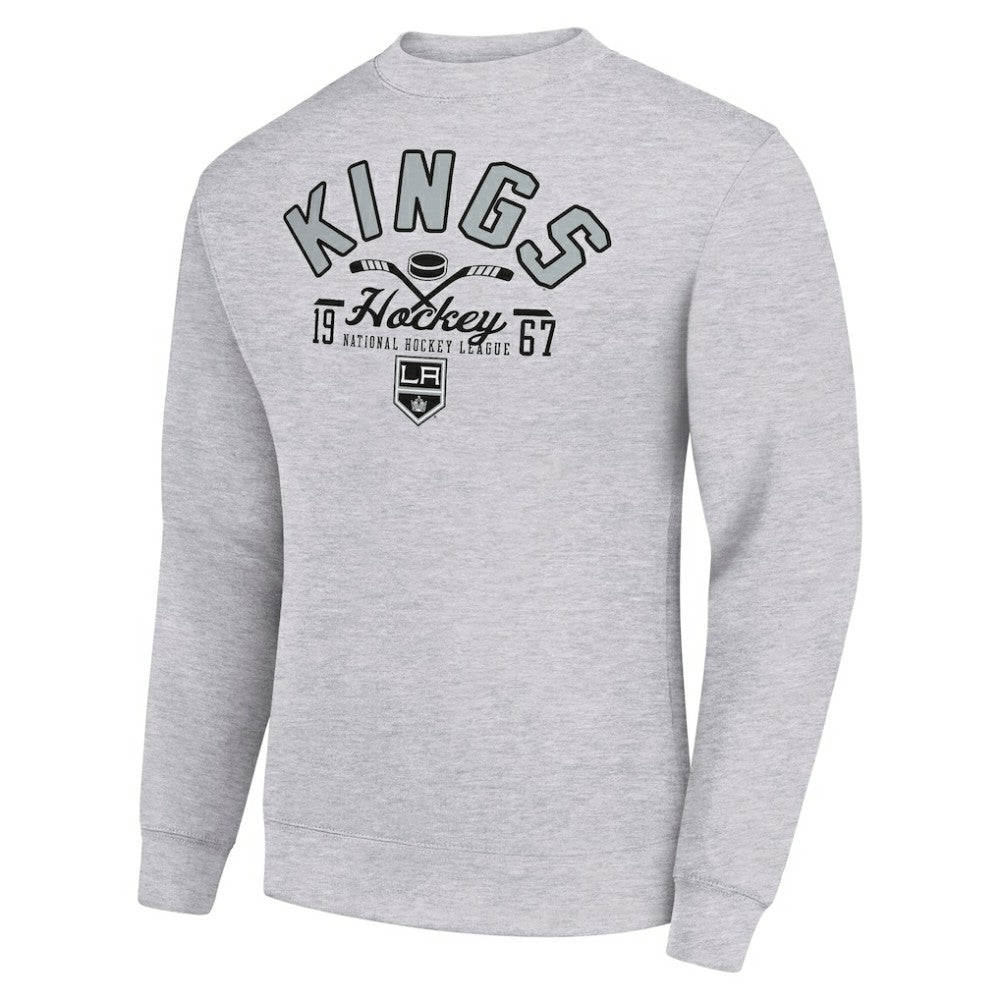 Los Angeles Kings Starter Stick And Puck Logo Fleece Pullover Sweatshirt - Heather Gray - NHL 202215828