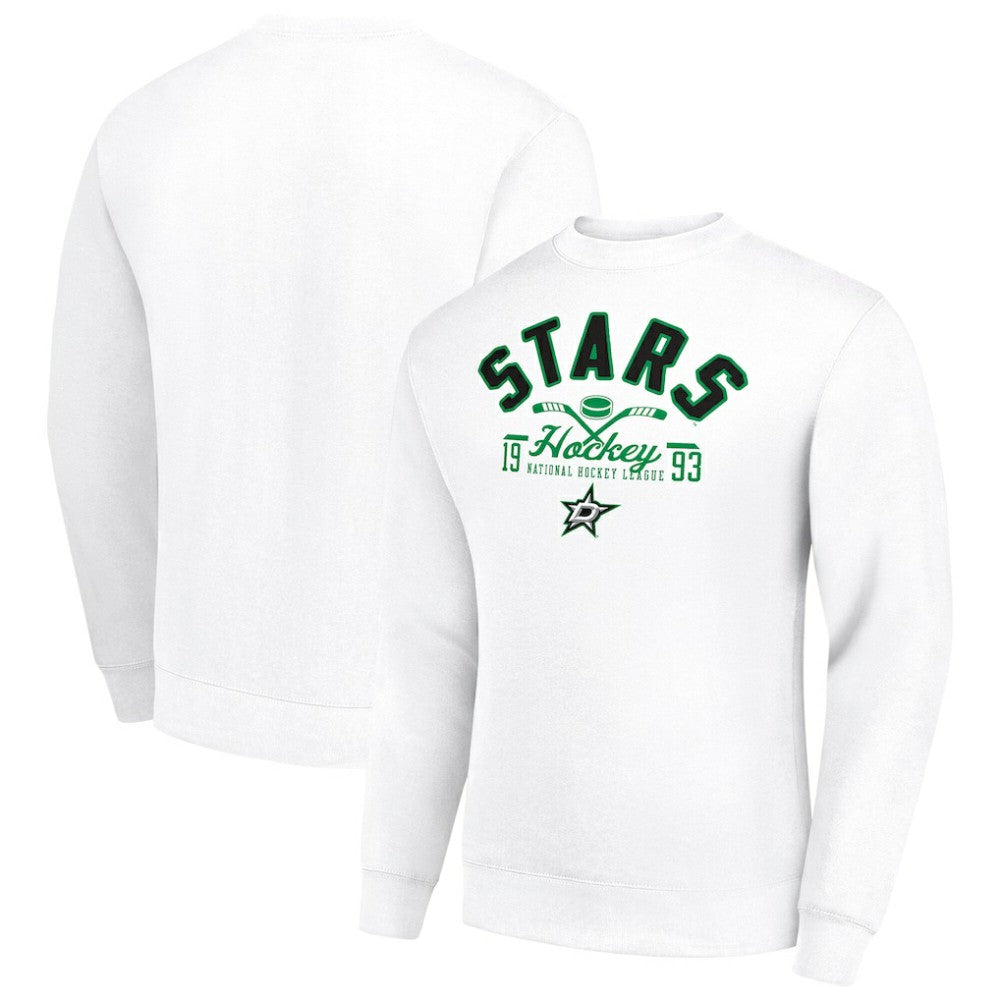 Dallas Stars Starter Stick And Puck Logo Fleece Pullover Sweatshirt - White - NHL 202215831
