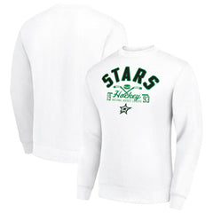 Dallas Stars Starter Stick And Puck Logo Fleece Pullover Sweatshirt - White - NHL 202215831