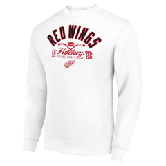 Detroit Red Wings Starter Stick And Puck Logo Fleece Pullover Sweatshirt - White - NHL 202215833