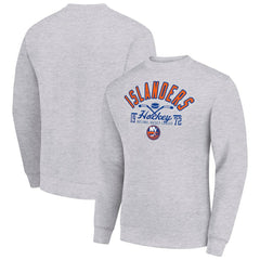New York Islanders Starter Stick And Puck Logo Fleece Pullover Sweatshirt - Heather Gray - NHL 202215836