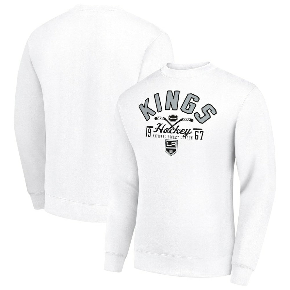 Los Angeles Kings Starter Stick And Puck Logo Fleece Pullover Sweatshirt - White - NHL 202215839