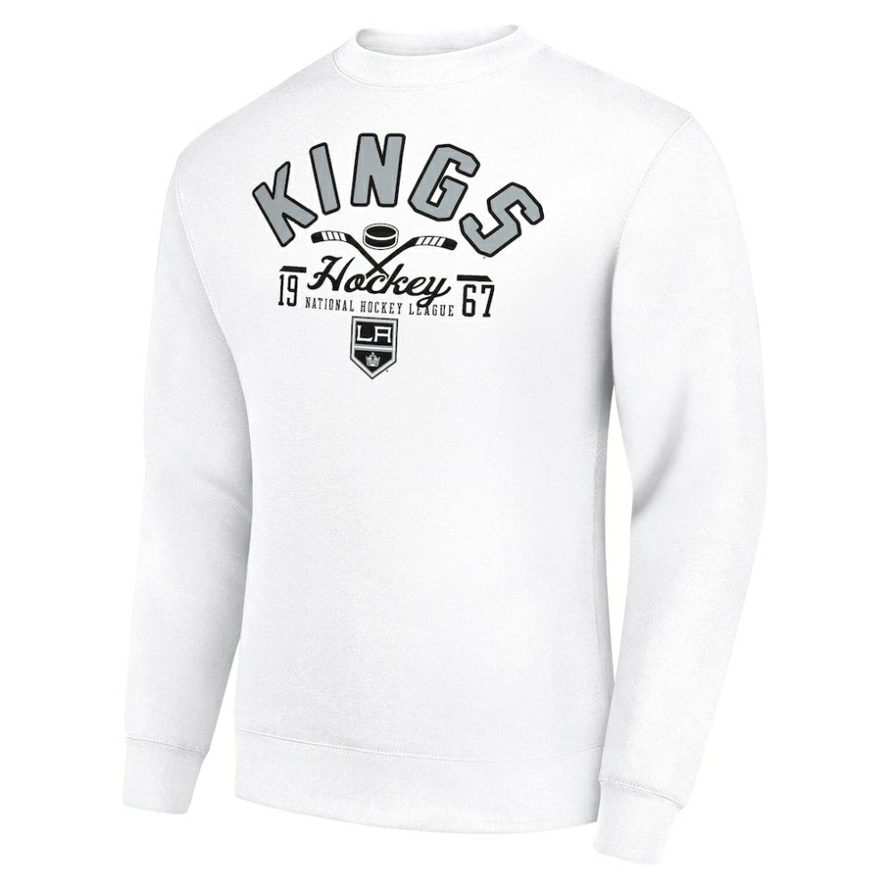 Los Angeles Kings Starter Stick And Puck Logo Fleece Pullover Sweatshirt - White - NHL 202215839