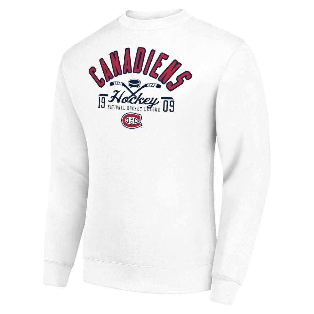 Montreal Canadiens Starter Stick And Puck Logo Fleece Pullover Sweatshirt - White - NHL 202215843