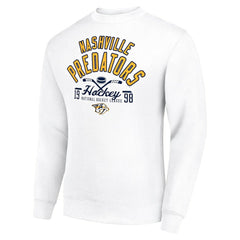 Nashville Predators Starter Stick And Puck Logo Fleece Pullover Sweatshirt - White - NHL 202215846