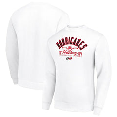 Carolina Hurricanes Starter Stick And Puck Logo Fleece Pullover Sweatshirt - White - NHL 202215852