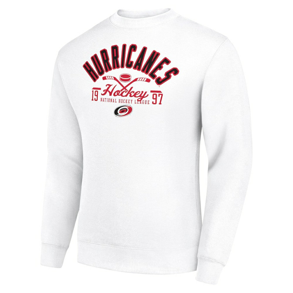 Carolina Hurricanes Starter Stick And Puck Logo Fleece Pullover Sweatshirt - White - NHL 202215852