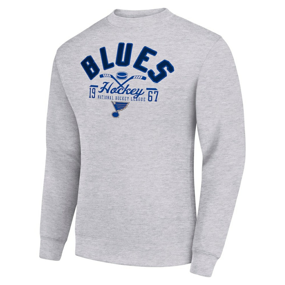 St. Louis Blues Starter Stick And Puck Logo Fleece Pullover Sweatshirt - Heather Gray - NHL 202215854