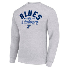 St. Louis Blues Starter Stick And Puck Logo Fleece Pullover Sweatshirt - Heather Gray - NHL 202215854