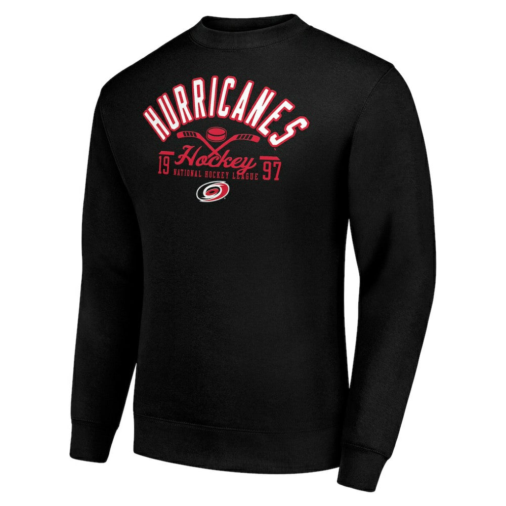 Carolina Hurricanes Starter Stick And Puck Logo Fleece Pullover Sweatshirt - Black - NHL 202215855