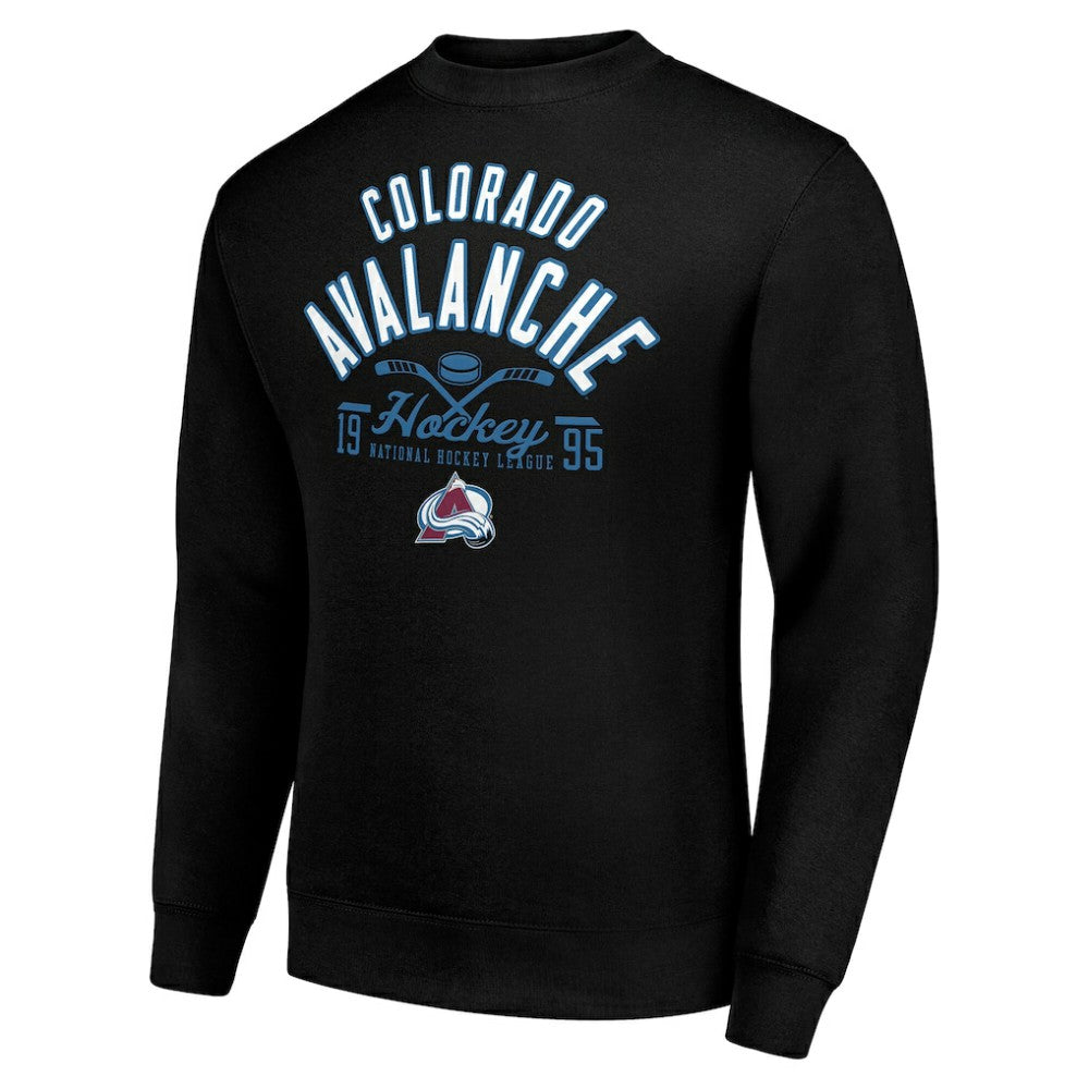 Colorado Avalanche Starter Stick And Puck Logo Fleece Pullover Sweatshirt - Black - NHL 202215860