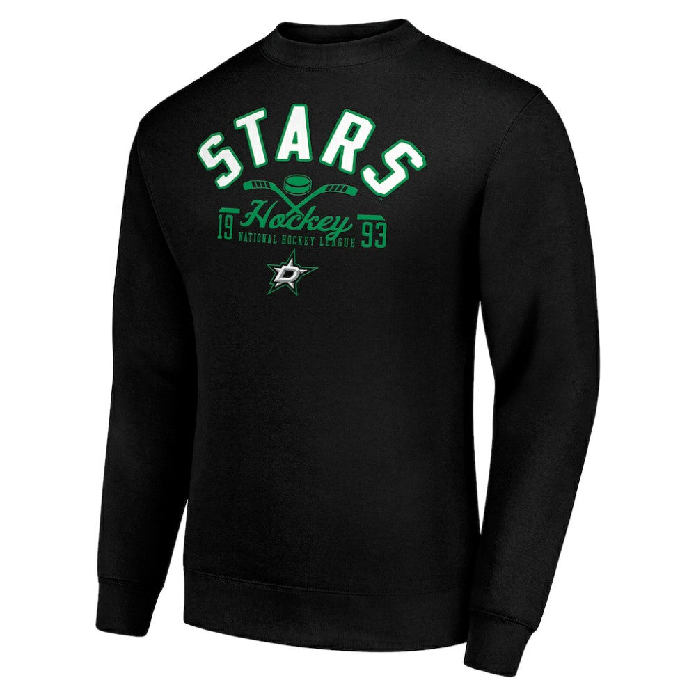 Dallas Stars Starter Stick And Puck Logo Fleece Pullover Sweatshirt - Black - NHL 202215864