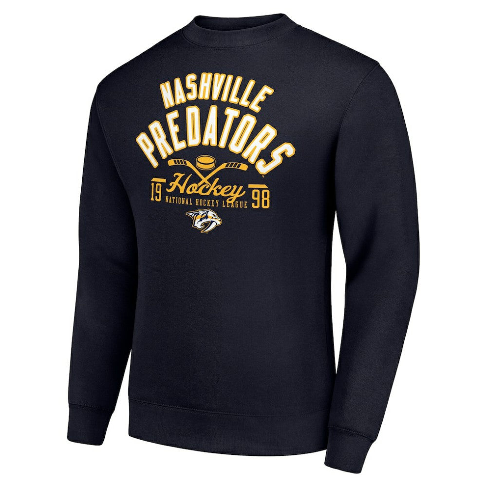 Nashville Predators Starter Stick And Puck Logo Fleece Pullover Sweatshirt - Navy - NHL 202215868