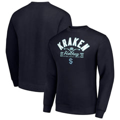 Seattle Kraken Starter Stick And Puck Logo Fleece Pullover Sweatshirt - Navy - NHL 202215871