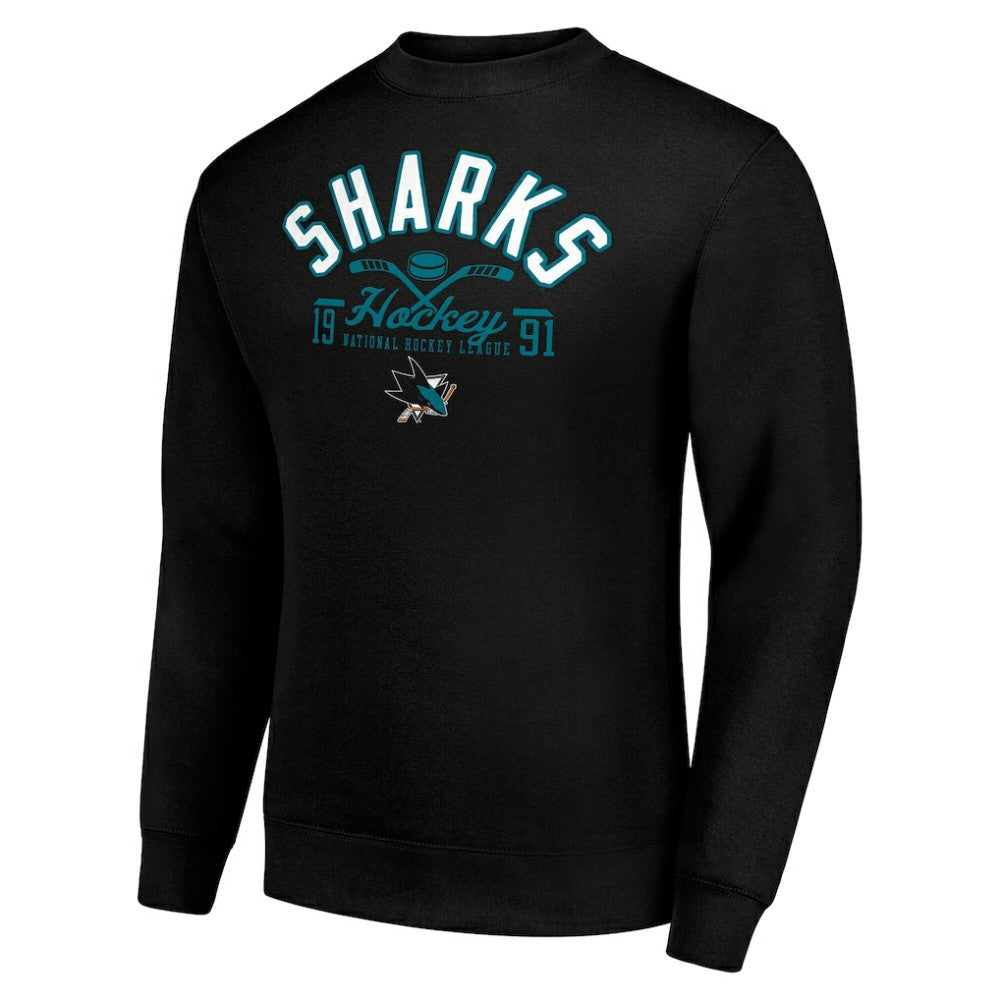 San Jose Sharks Starter Stick And Puck Logo Fleece Pullover Sweatshirt - Black - NHL 202215874