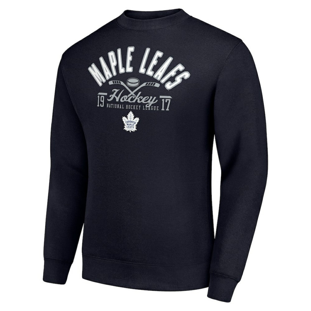 Toronto Maple Leafs Starter Stick And Puck Logo Fleece Pullover Sweatshirt - Navy - NHL 202215877