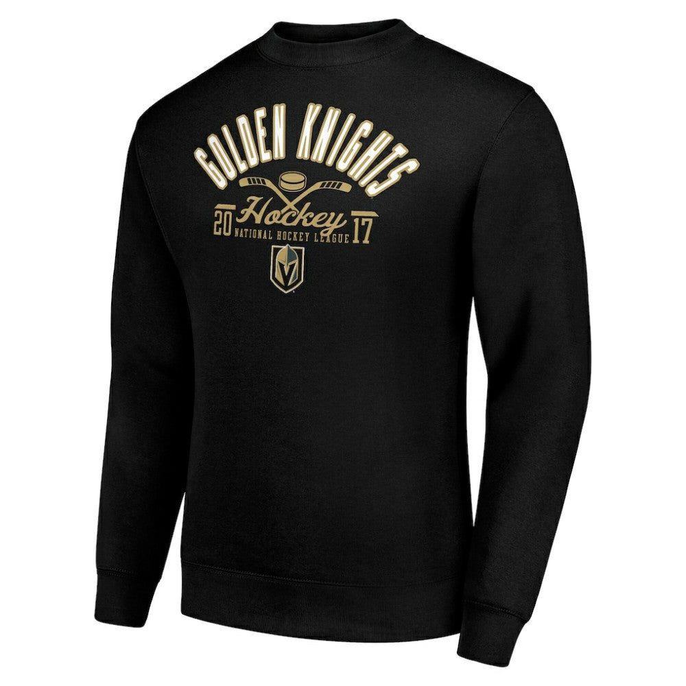Vegas Golden Knights Starter Stick And Puck Logo Fleece Pullover Sweatshirt - Black - NHL 202215878