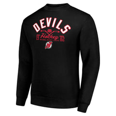 New Jersey Devils Starter Stick And Puck Logo Fleece Pullover Sweatshirt - Black - NHL 202215880