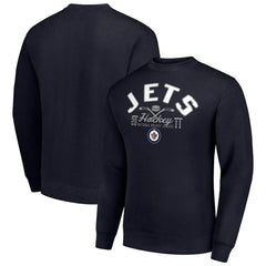 Winnipeg Jets Starter Stick And Puck Logo Fleece Pullover Sweatshirt - Navy - NHL 202215884