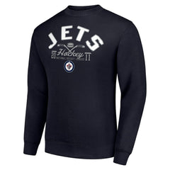 Winnipeg Jets Starter Stick And Puck Logo Fleece Pullover Sweatshirt - Navy - NHL 202215884