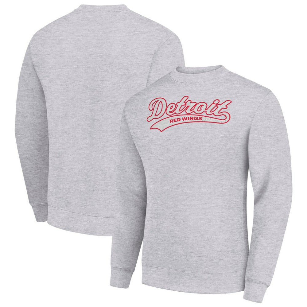 Detroit Red Wings Starter  Tailsweep City Pullover Sweatshirt - Heather Gray - NHL 202215934