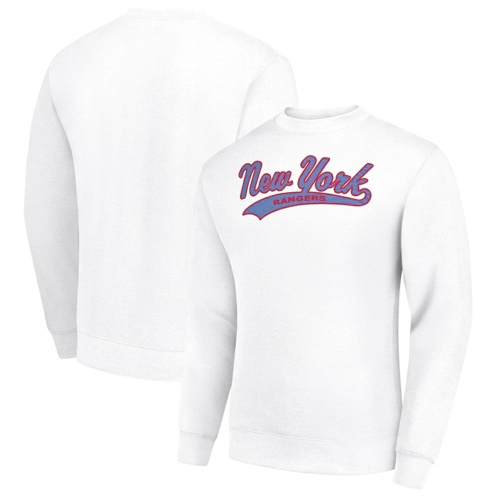 New York Rangers Starter  Tailsweep City Pullover Sweatshirt - White - NHL 202215937