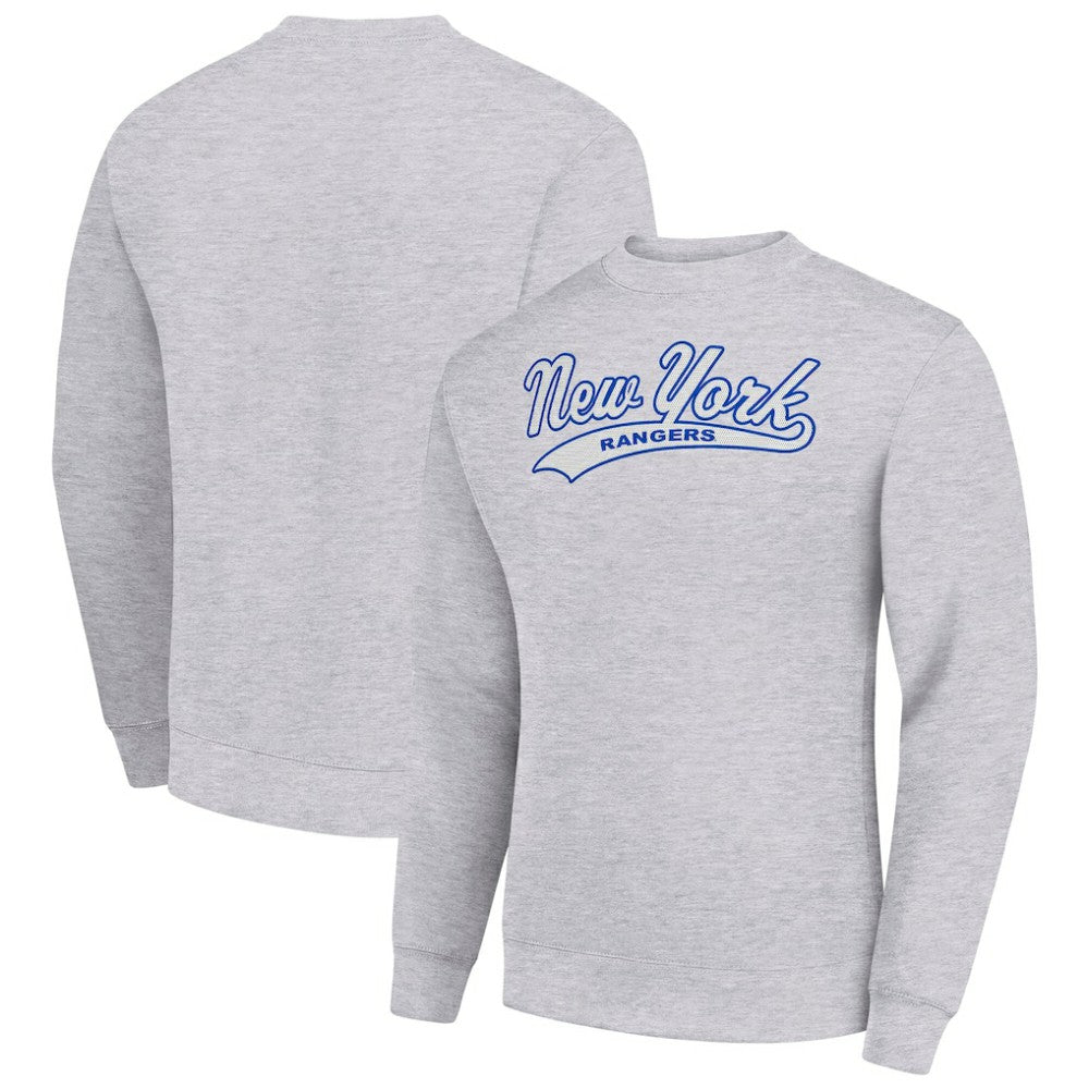 New York Rangers Starter  Tailsweep City Pullover Sweatshirt - Heather Gray - NHL 202215951