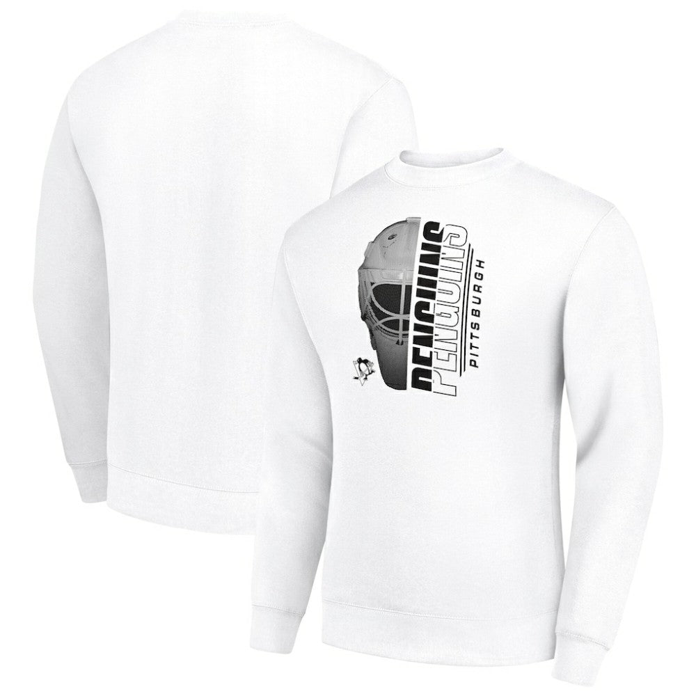 Pittsburgh Penguins Starter  Half Helmet Team Logo Pullover Sweatshirt - White - NHL 202216002