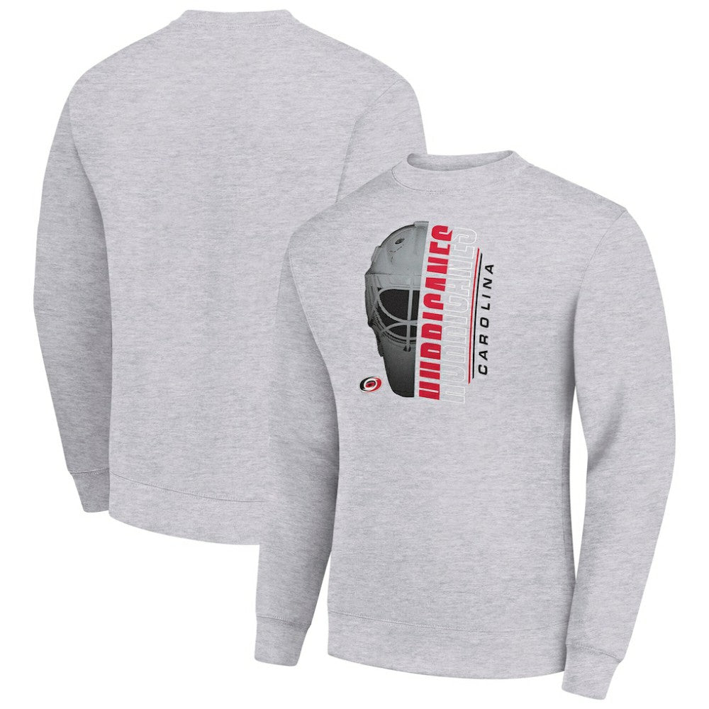 Carolina Hurricanes Starter  Half Helmet Team Logo Pullover Sweatshirt - Heather Gray - NHL 202216022
