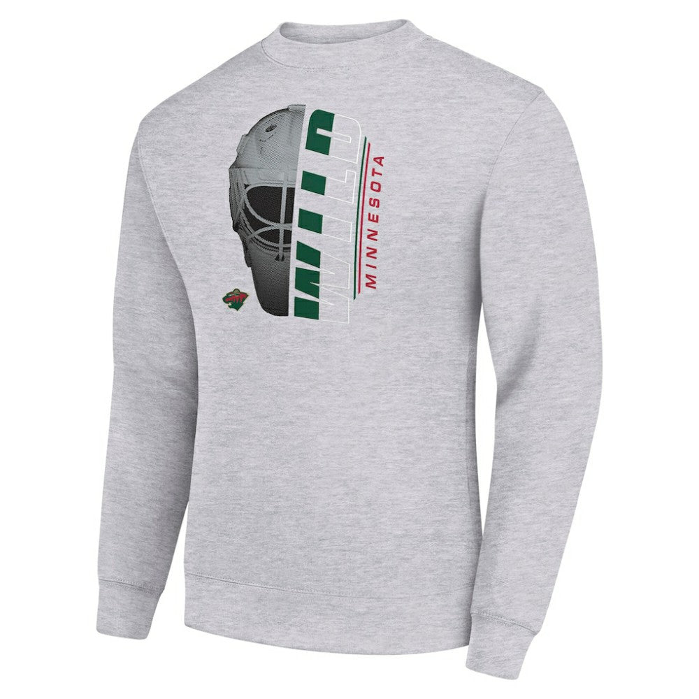 Minnesota Wild Starter  Half Helmet Team Logo Pullover Sweatshirt - Heather Gray - NHL 202216033
