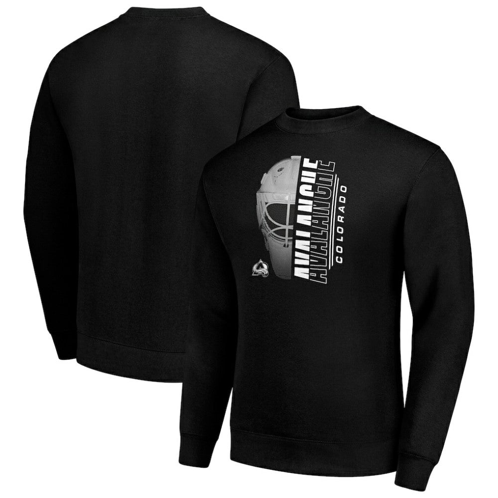 Colorado Avalanche Starter  Half Helmet Team Logo Pullover Sweatshirt - Black - NHL 202216060