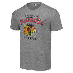 Chicago Blackhawks Starter Logo T-Shirt - Heather Gray - NHL 202216153