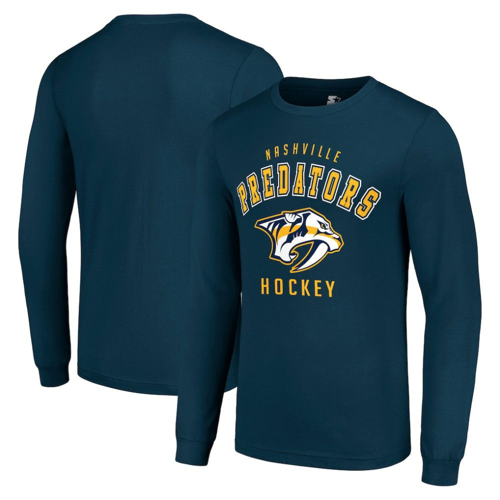 Nashville Predators Starter Logo Long Sleeve T-Shirt - Navy - NHL 202216208