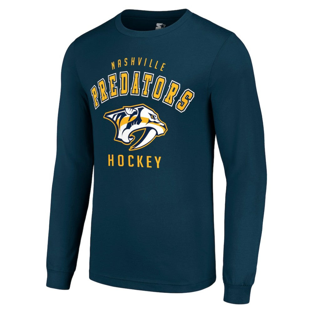 Nashville Predators Starter Logo Long Sleeve T-Shirt - Navy - NHL 202216208