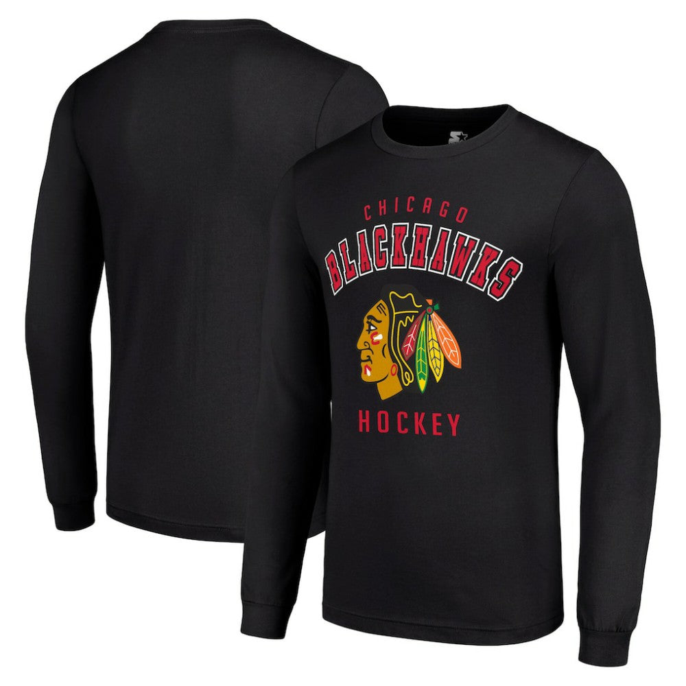 Chicago Blackhawks Starter Logo Long Sleeve T-Shirt - Black - NHL 202216209