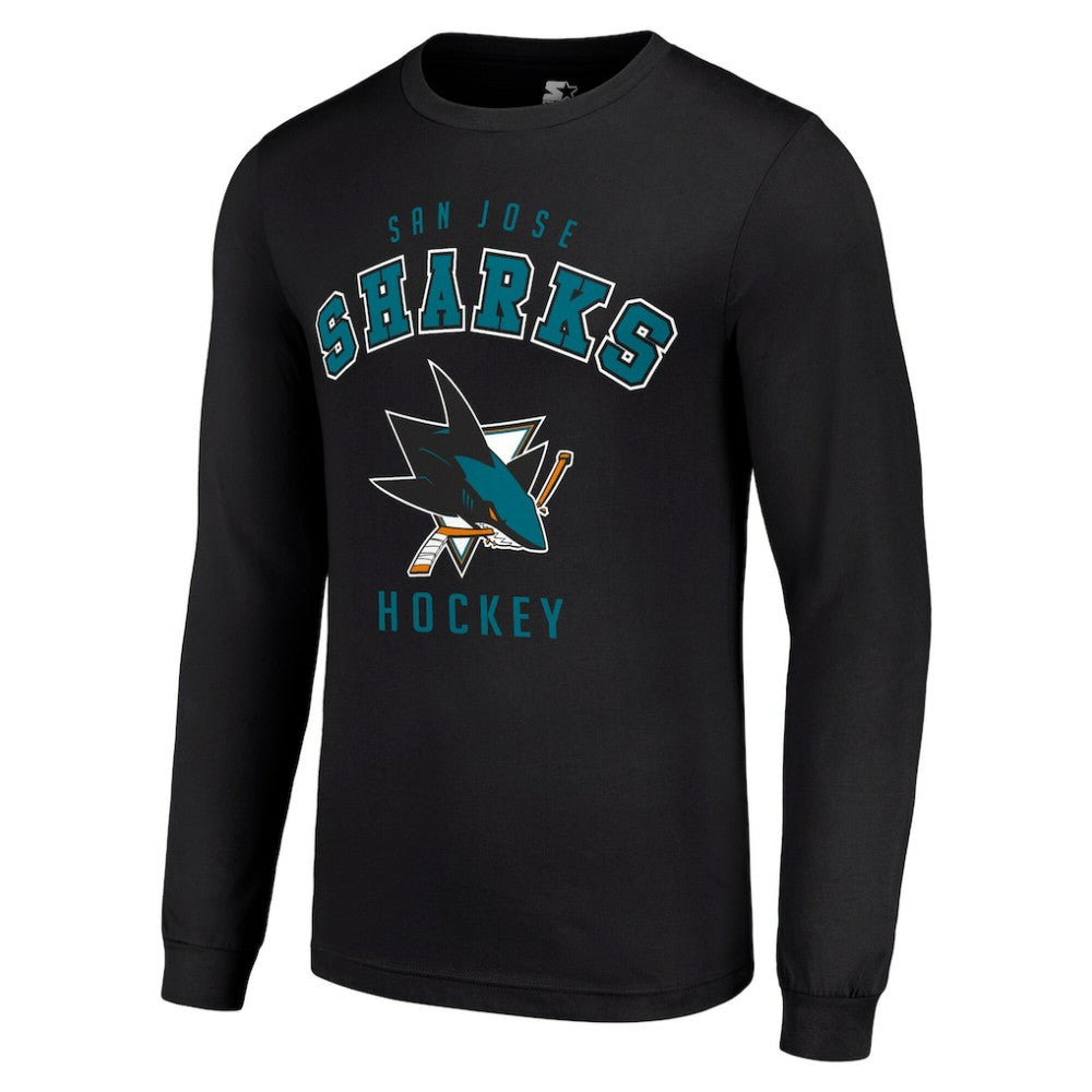 San Jose Sharks Starter Logo Long Sleeve T-Shirt - Black - NHL 202216232