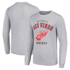 Detroit Red Wings Starter Logo Long Sleeve T-Shirt - Heather Gray - NHL 202216283