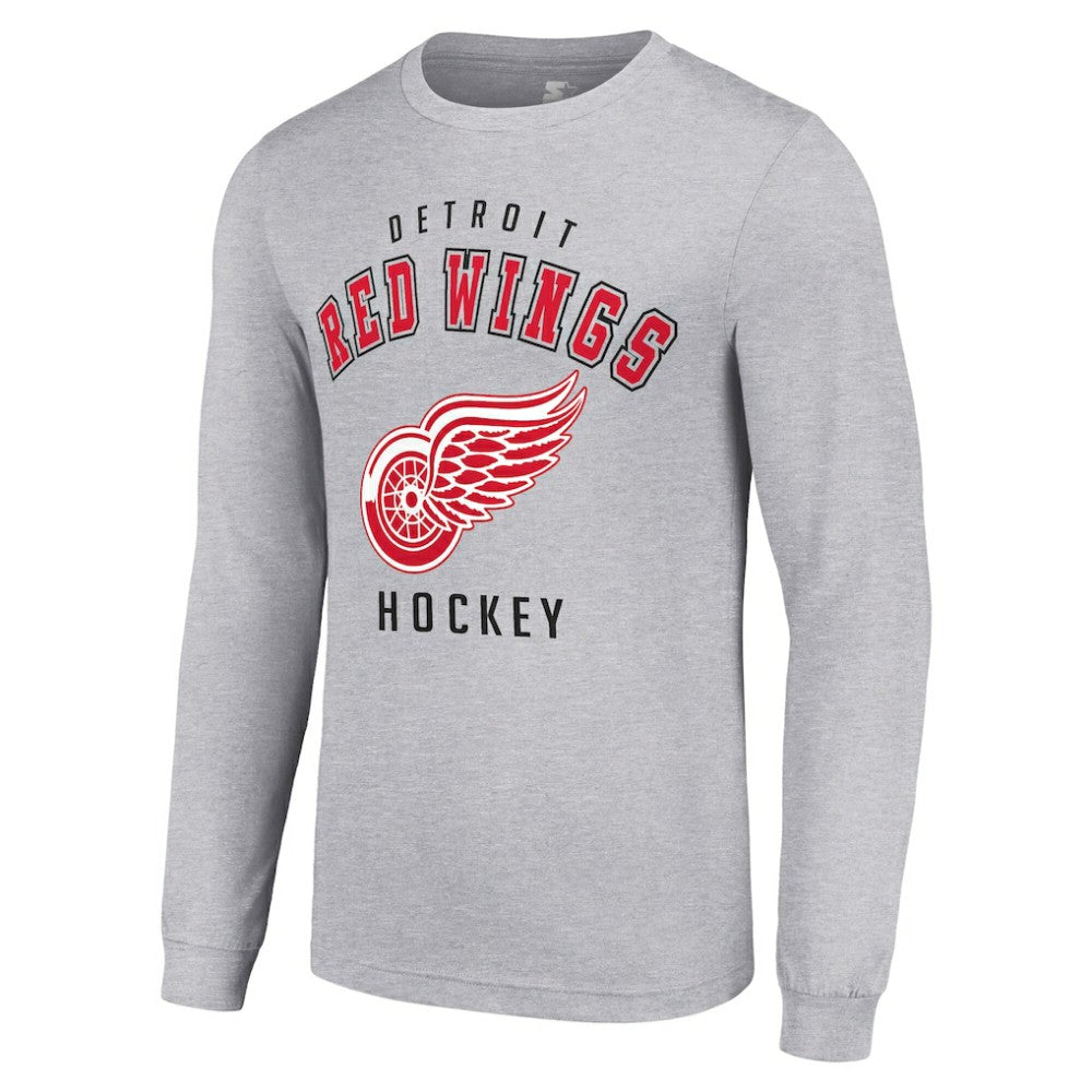 Detroit Red Wings Starter Logo Long Sleeve T-Shirt - Heather Gray - NHL 202216283