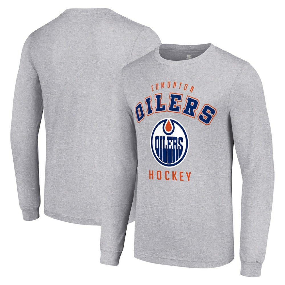 Edmonton Oilers Starter Logo Long Sleeve T-Shirt - Heather Gray - NHL 202216284