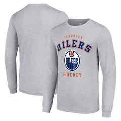 Edmonton Oilers Starter Logo Long Sleeve T-Shirt - Heather Gray - NHL 202216284