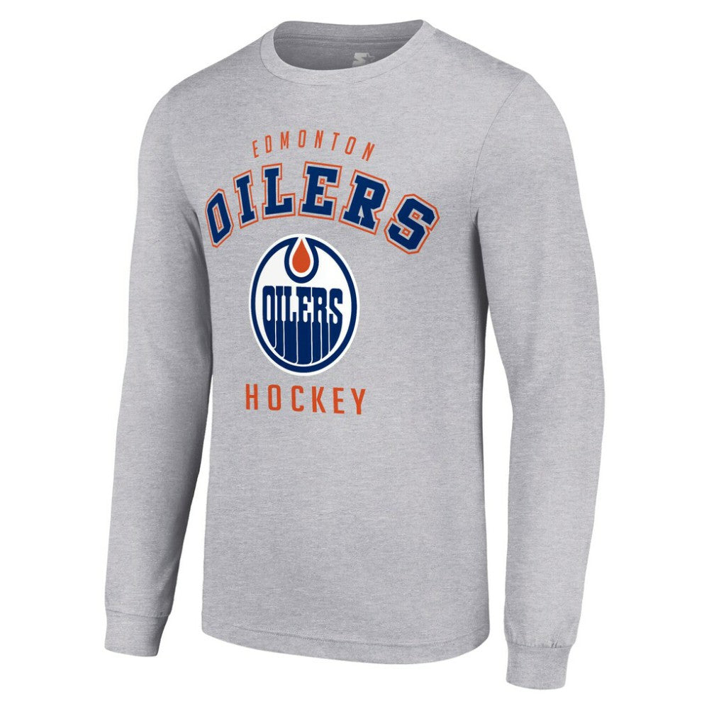 Edmonton Oilers Starter Logo Long Sleeve T-Shirt - Heather Gray - NHL 202216284