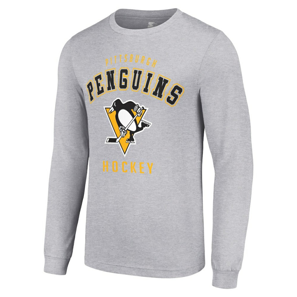 Pittsburgh Penguins Starter Logo Long Sleeve T-Shirt - Heather Gray - NHL 202216288