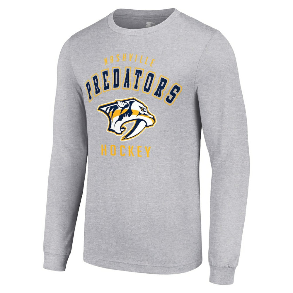 Nashville Predators Starter Logo Long Sleeve T-Shirt - Heather Gray - NHL 202216289