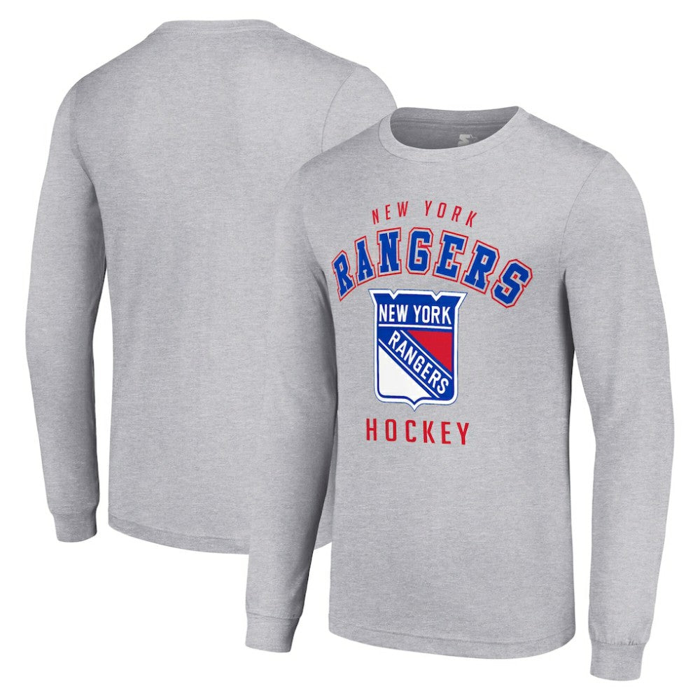 New York Rangers Starter Logo Long Sleeve T-Shirt - Heather Gray - NHL 202216292