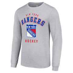 New York Rangers Starter Logo Long Sleeve T-Shirt - Heather Gray - NHL 202216292