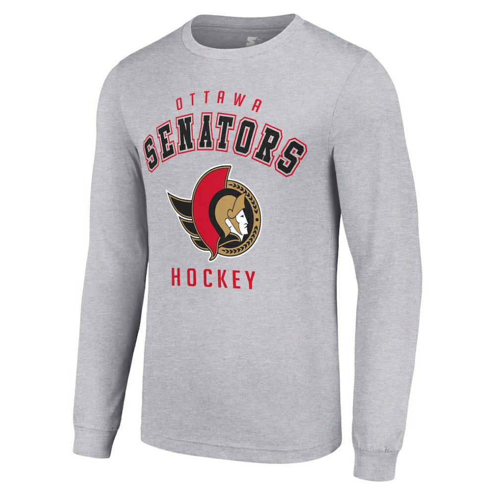 Ottawa Senators Starter Logo Long Sleeve T-Shirt - Heather Gray - NHL 202216293