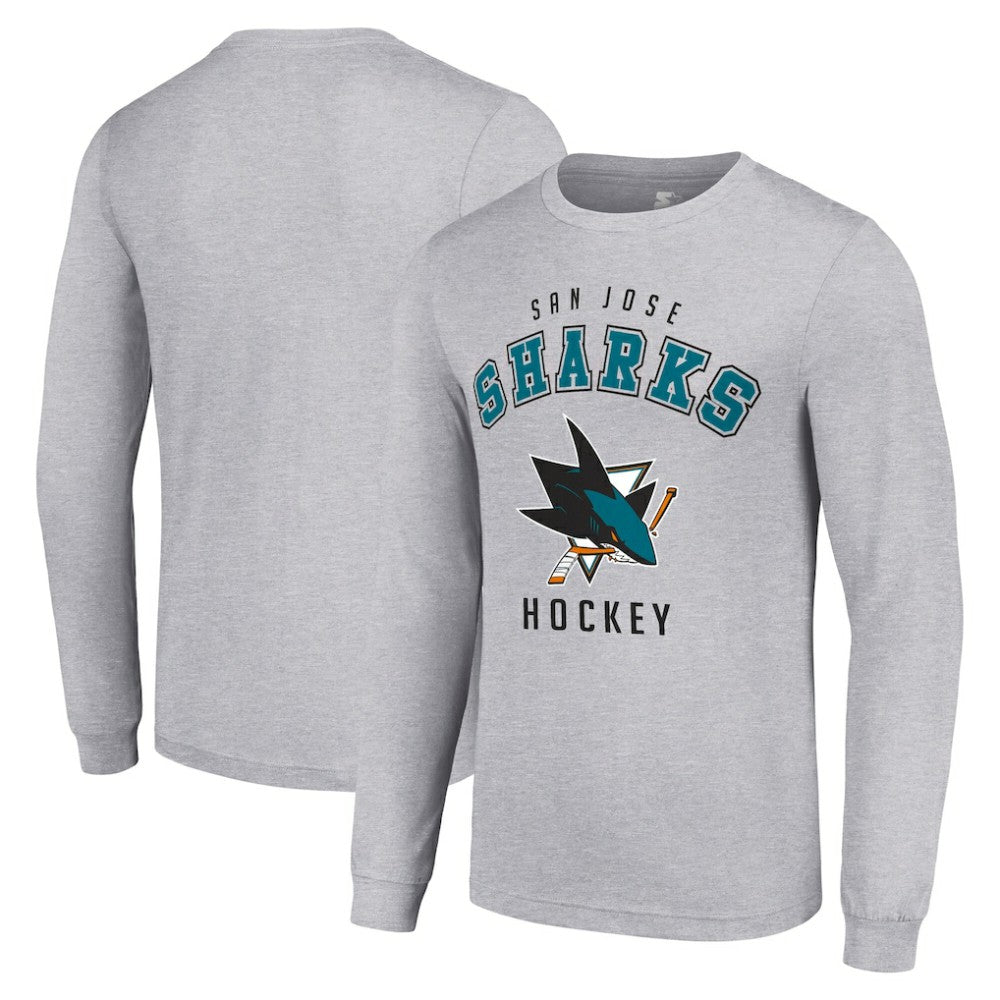 San Jose Sharks Starter Logo Long Sleeve T-Shirt - Heather Gray - NHL 202216297